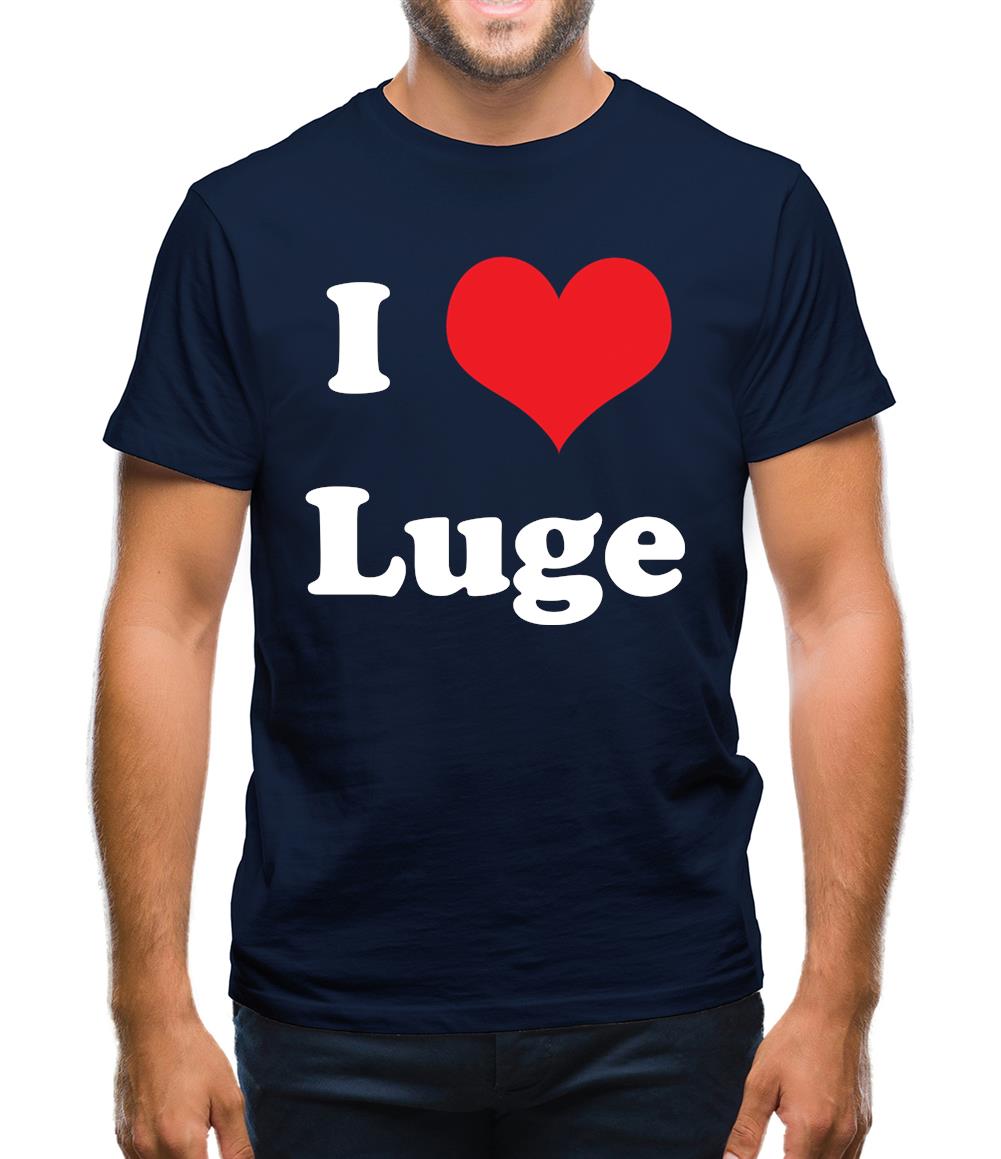 I Love Luge Mens T-Shirt