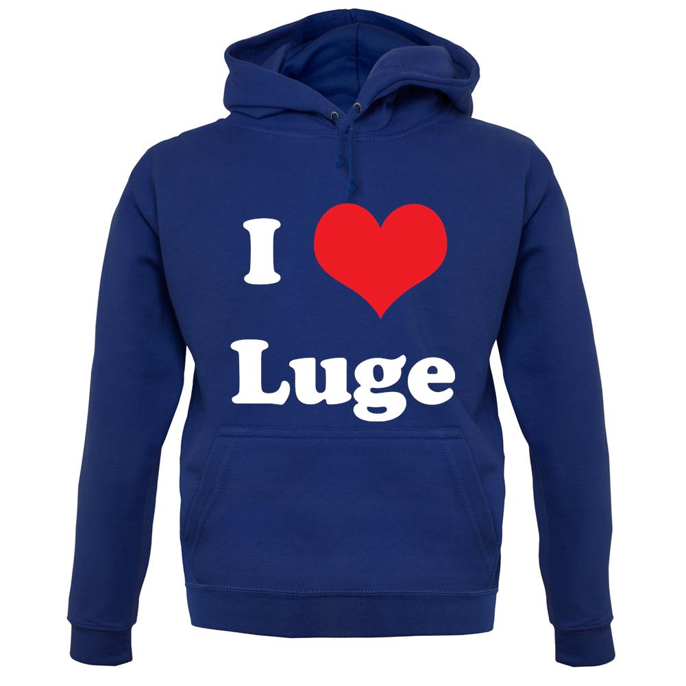 I Love Luge unisex hoodie