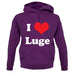 I Love Luge unisex hoodie