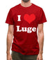 I Love Luge Mens T-Shirt