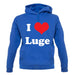 I Love Luge unisex hoodie