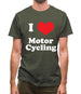 I Love Motor Cycling Mens T-Shirt