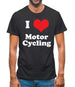 I Love Motor Cycling Mens T-Shirt