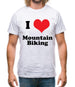 I Love Mountain Biking Mens T-Shirt