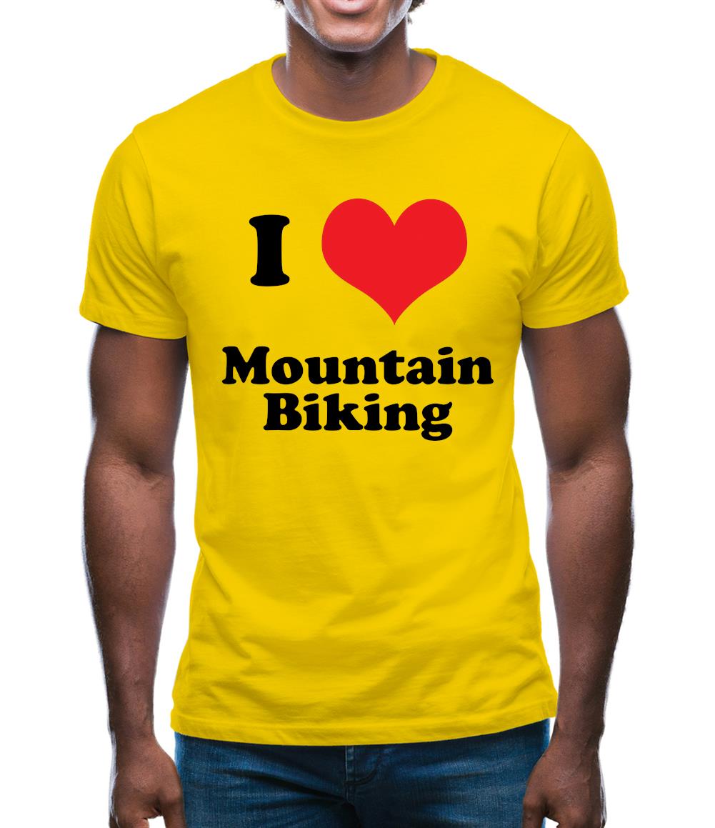 I Love Mountain Biking Mens T-Shirt
