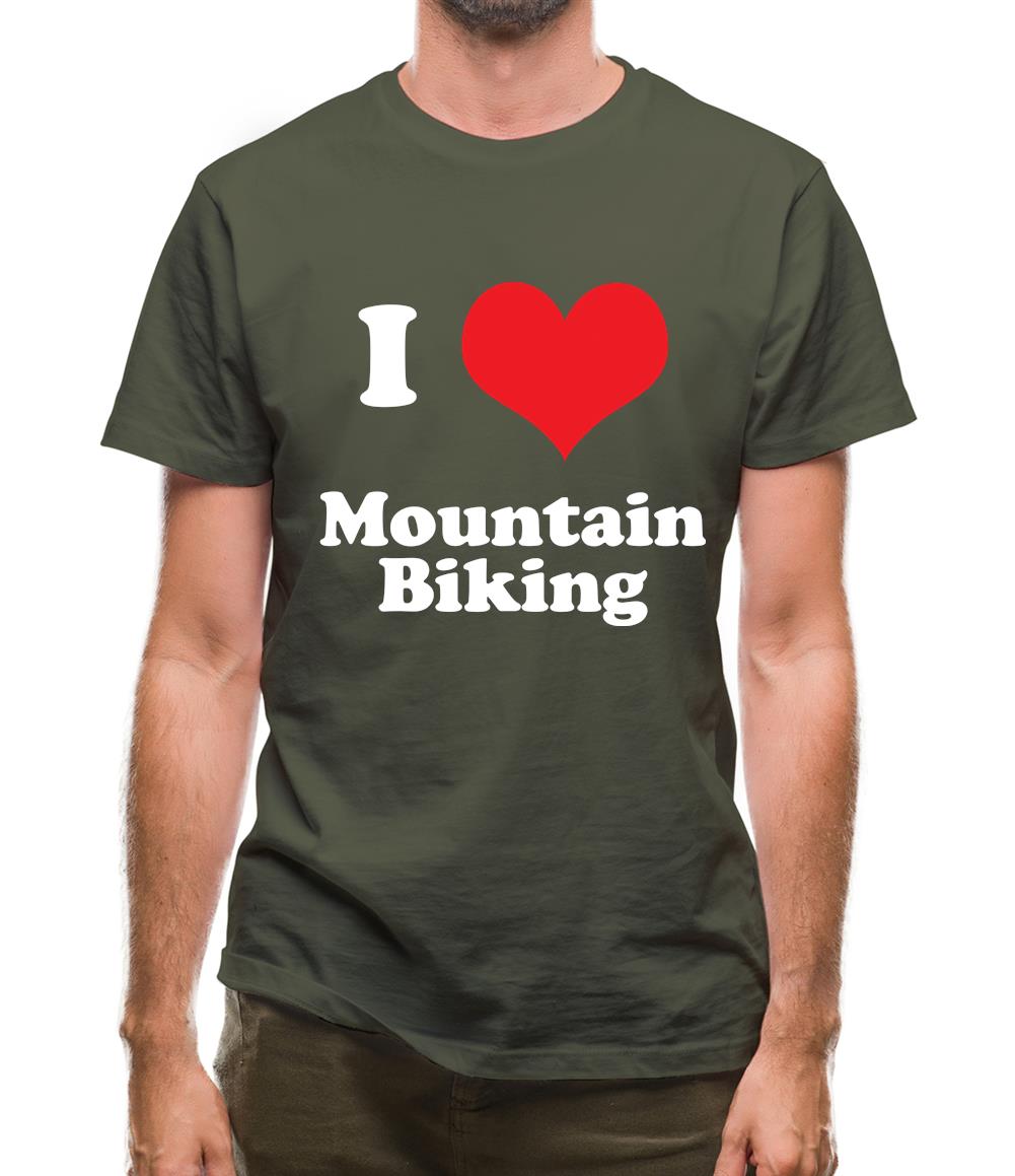 I Love Mountain Biking Mens T-Shirt