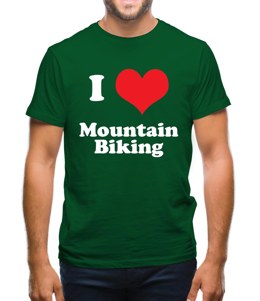I Love Mountain Biking Mens T-Shirt