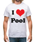 I Love Pool Mens T-Shirt