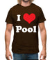 I Love Pool Mens T-Shirt