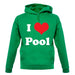 I Love Pool unisex hoodie