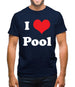 I Love Pool Mens T-Shirt