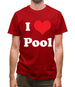 I Love Pool Mens T-Shirt