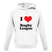I Love Rugby League unisex hoodie