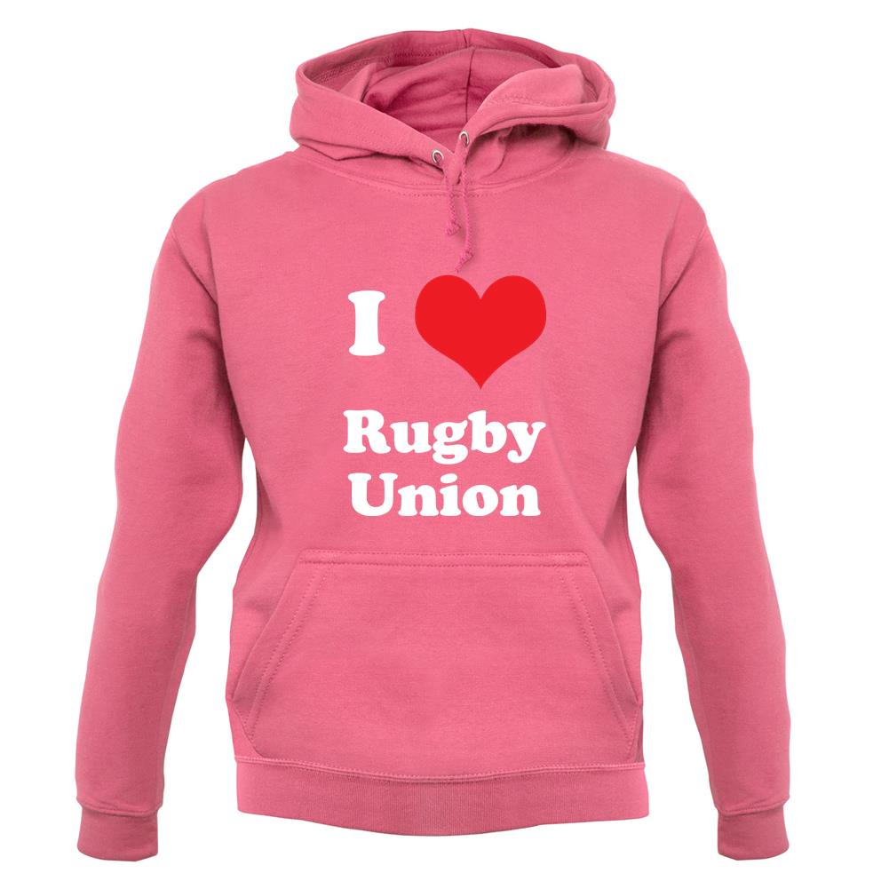 I Love Rugby Union unisex hoodie