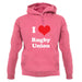 I Love Rugby Union unisex hoodie