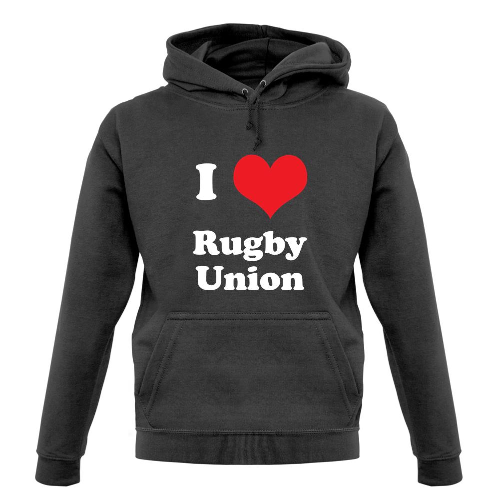 I Love Rugby Union unisex hoodie