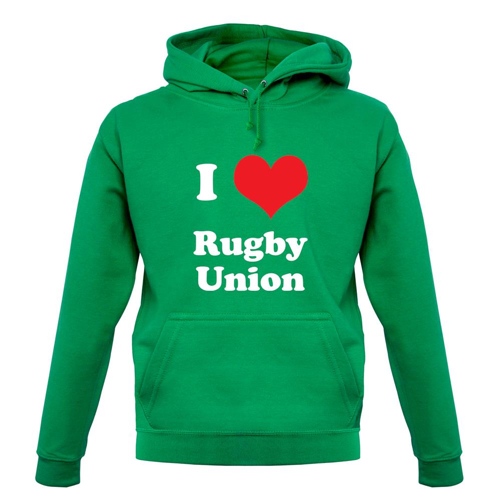 I Love Rugby Union unisex hoodie