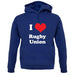 I Love Rugby Union unisex hoodie