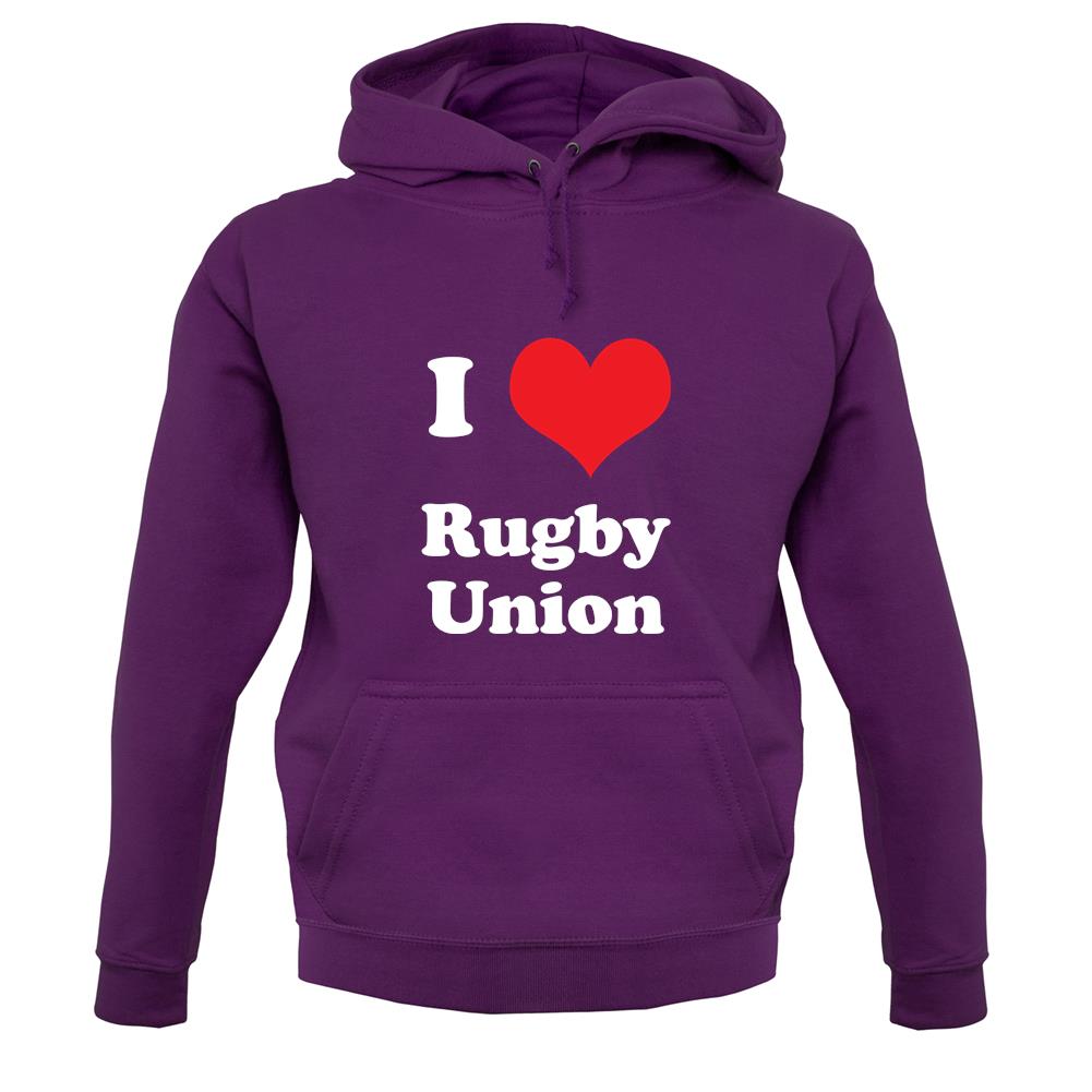 I Love Rugby Union unisex hoodie