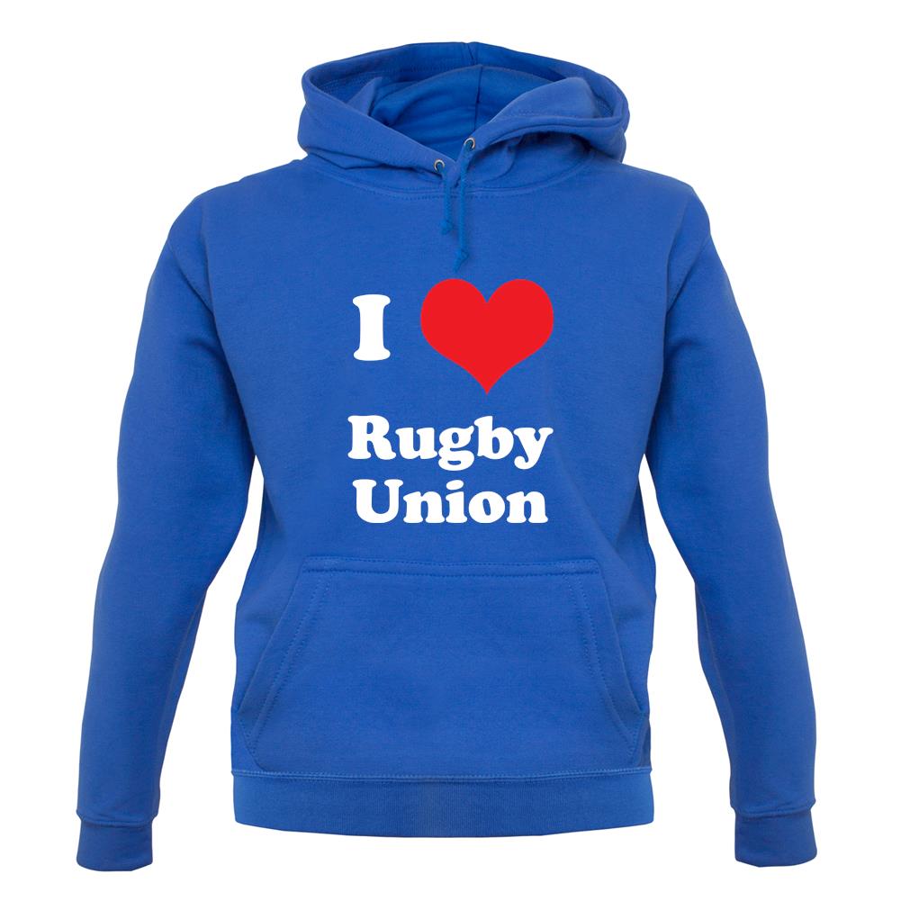 I Love Rugby Union unisex hoodie