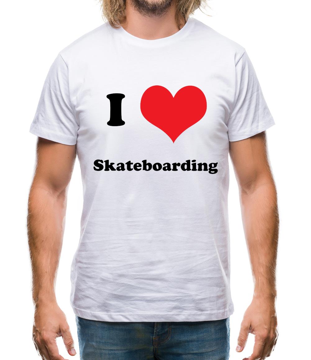 I Love Skateboarding Mens T-Shirt