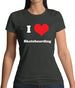 I Love Skateboarding Womens T-Shirt