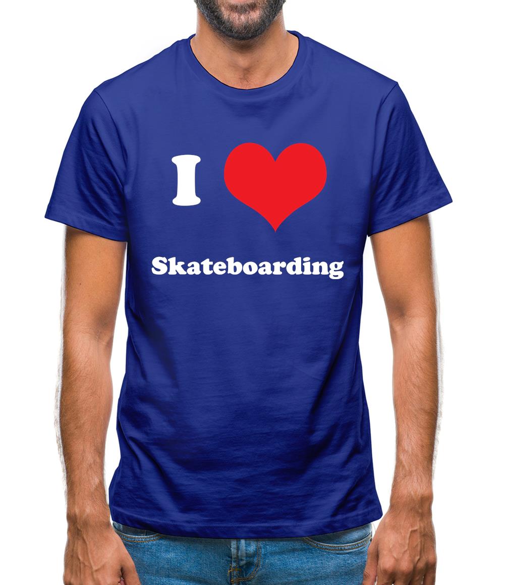I Love Skateboarding Mens T-Shirt