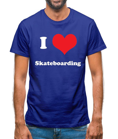 I Love Skateboarding Mens T-Shirt