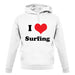 I Love Surfing unisex hoodie