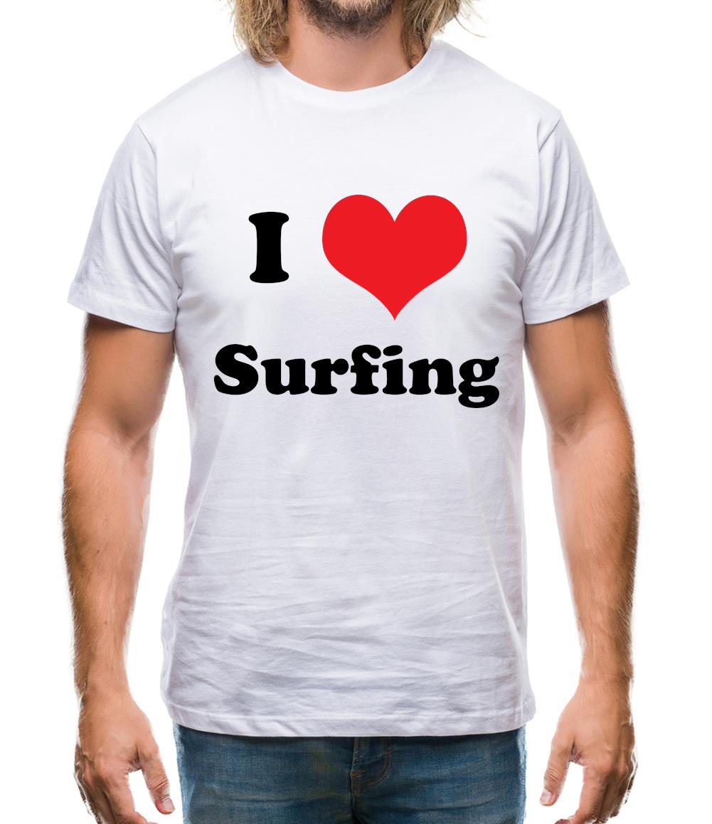 I Love Surfing Mens T-Shirt