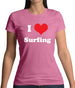 I Love Surfing Womens T-Shirt