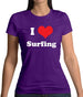 I Love Surfing Womens T-Shirt