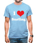 I Love Surfing Mens T-Shirt
