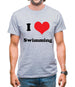 I Love Swimming Mens T-Shirt