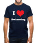 I Love Swimming Mens T-Shirt