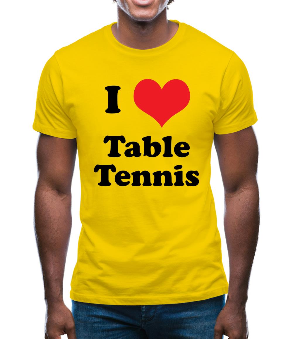 I Love Table Tennis Mens T-Shirt