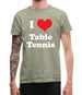 I Love Table Tennis Mens T-Shirt