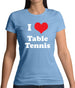 I Love Table Tennis Womens T-Shirt