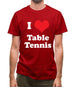 I Love Table Tennis Mens T-Shirt