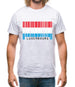 Luxembourg Barcode Style Flag Mens T-Shirt