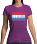 Luxembourg Barcode Style Flag Womens T-Shirt