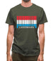 Luxembourg Barcode Style Flag Mens T-Shirt