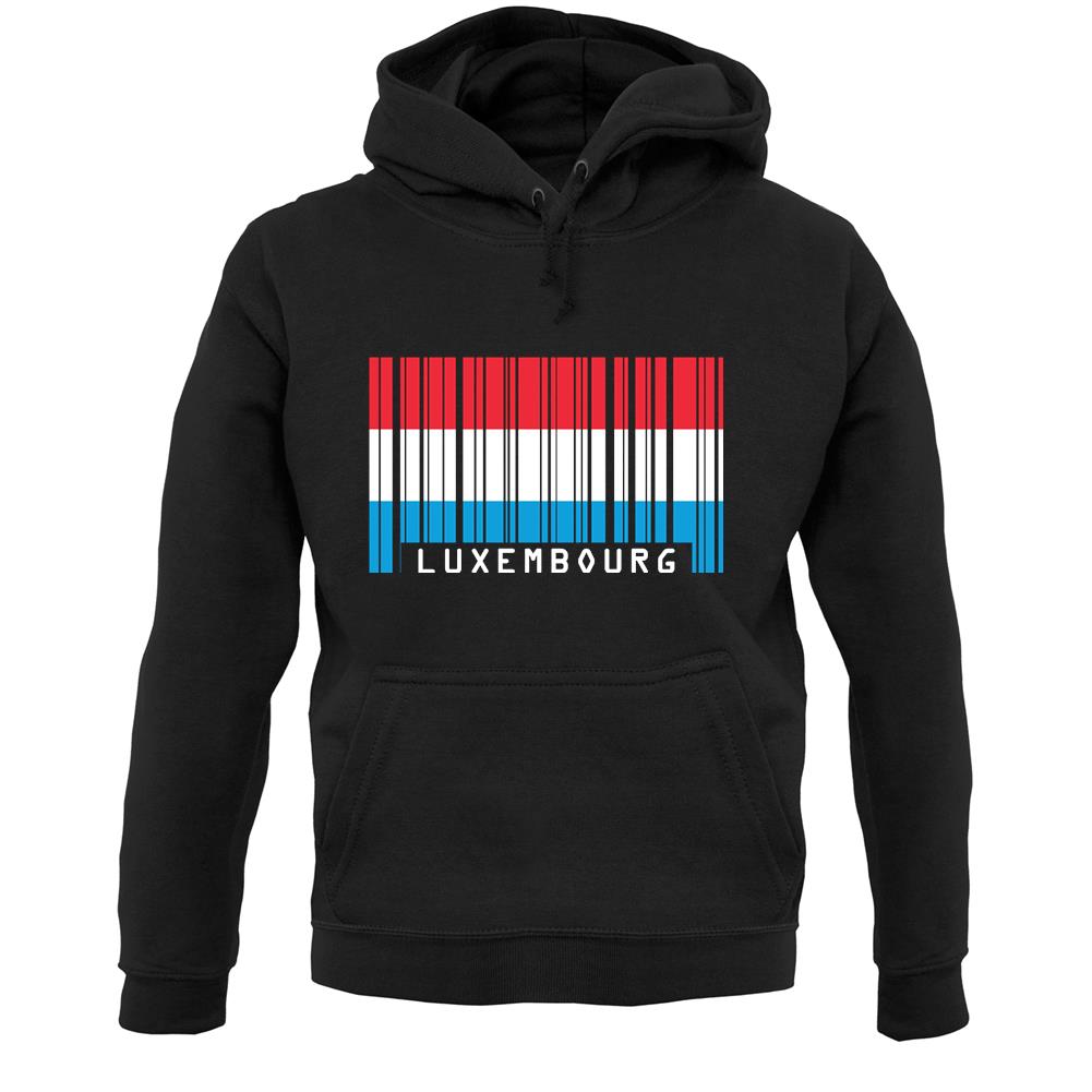 Luxembourg Barcode Style Flag Unisex Hoodie
