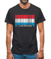 Luxembourg Barcode Style Flag Mens T-Shirt