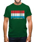 Luxembourg Barcode Style Flag Mens T-Shirt