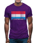 Luxembourg Barcode Style Flag Mens T-Shirt