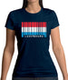 Luxembourg Barcode Style Flag Womens T-Shirt