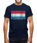 Luxembourg Barcode Style Flag Mens T-Shirt