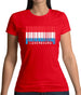 Luxembourg Barcode Style Flag Womens T-Shirt
