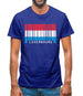 Luxembourg Barcode Style Flag Mens T-Shirt